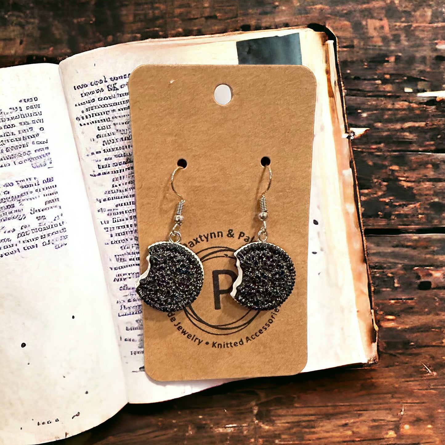Sparkly Oreo Earrings - Paxtynn & Pals