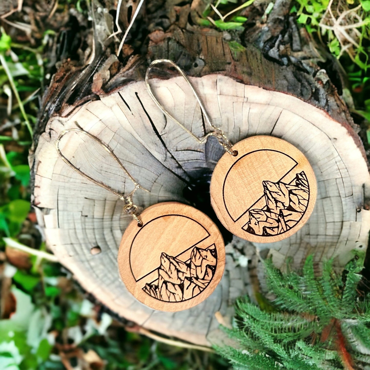 Mountain Scene Geometric Earrings