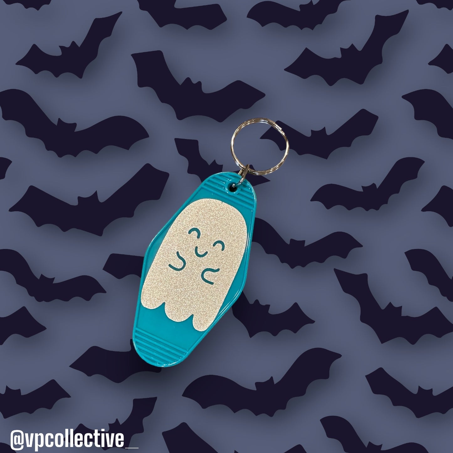 Sparkling Ghost Motel Room Keychain
