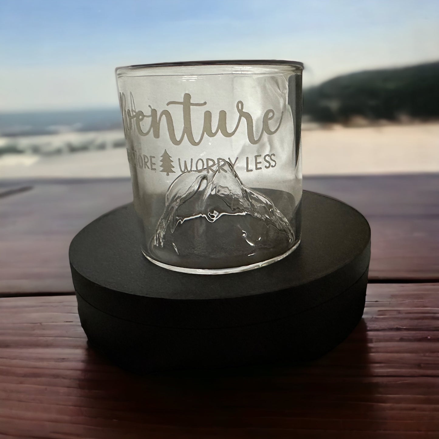 Adventure More, Worry Less | Mountain Glass