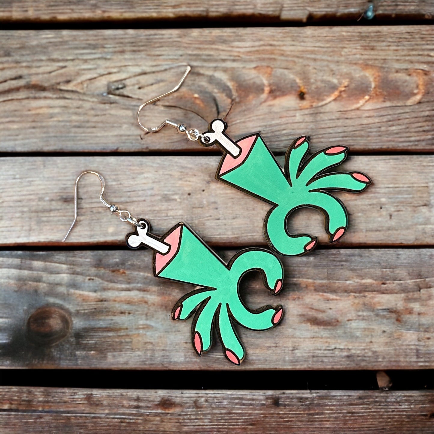 Severed Zombie Hand Earrings