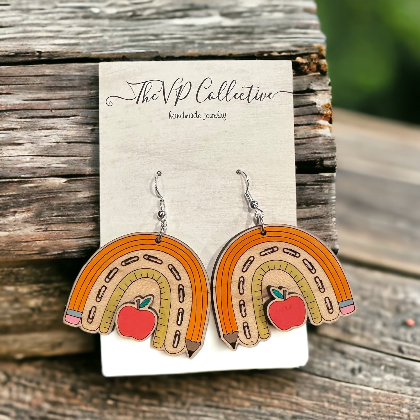 School Supply Rainbow - Teacher Earrings