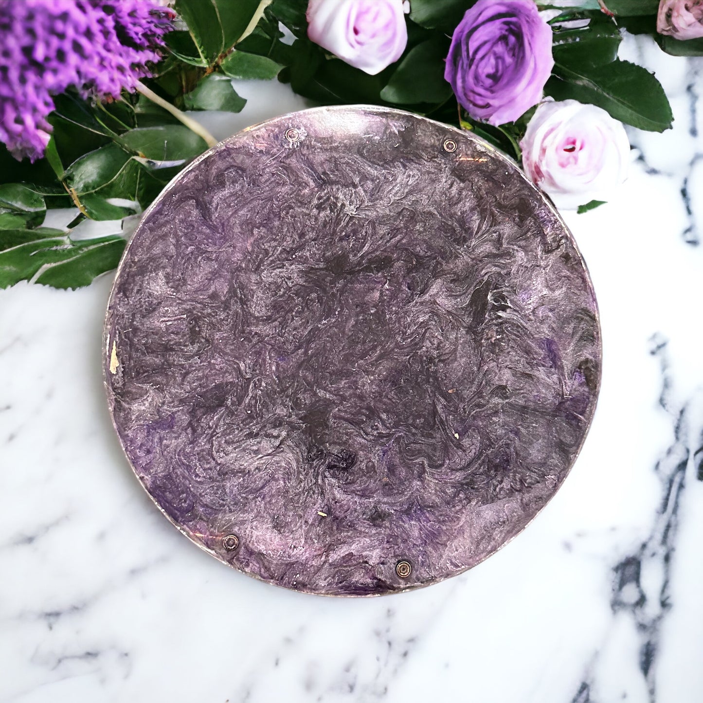 Deep Space Round Tray with Handles