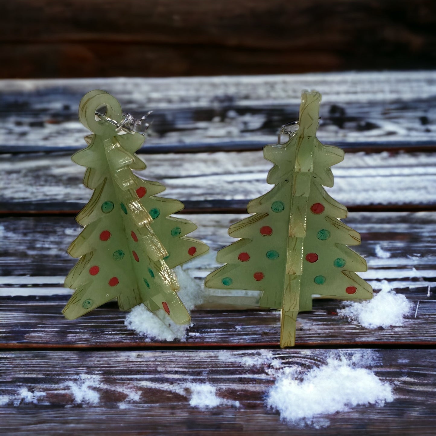 3D Christmas Tree Earrings
