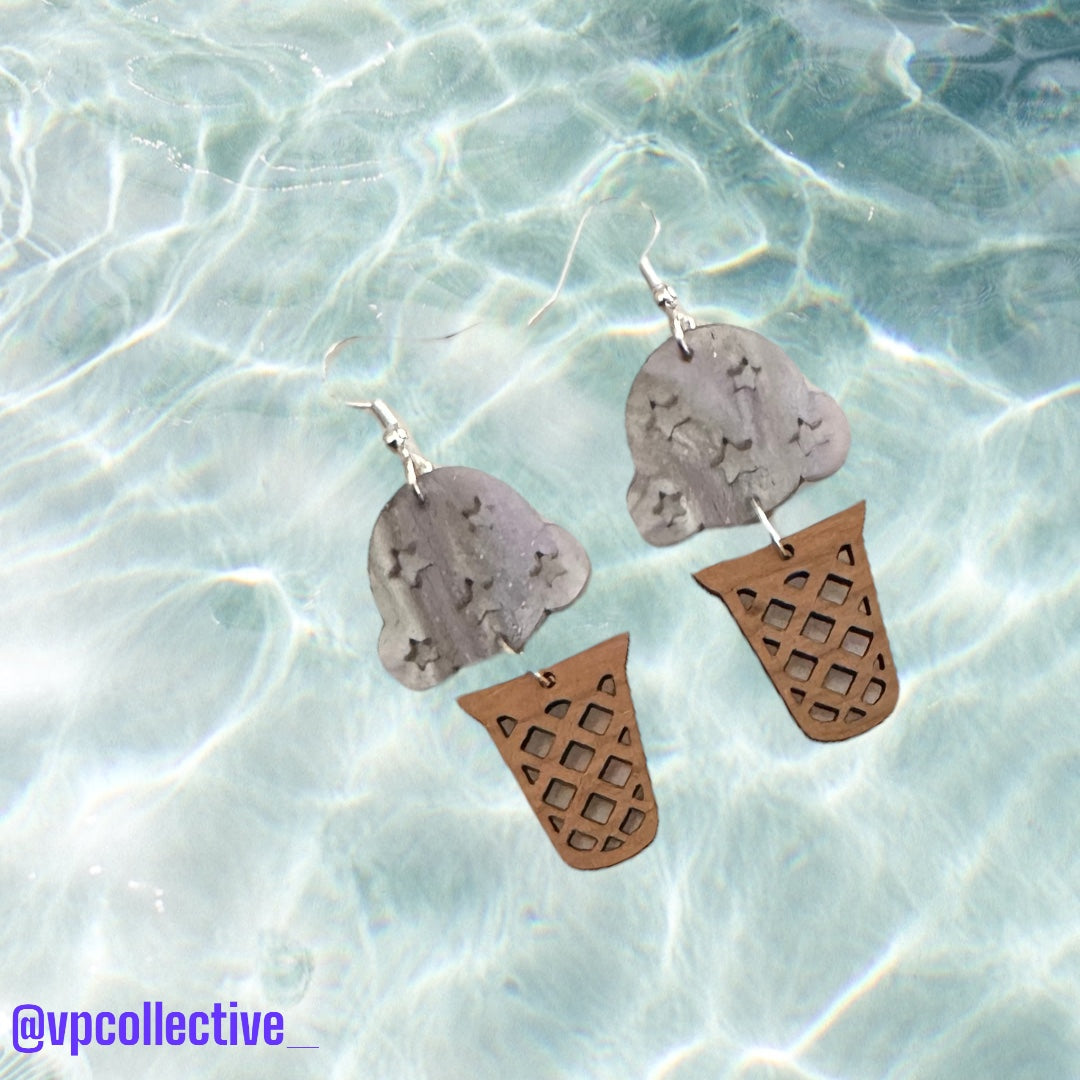 Mermaid Dreams Ice Cream Cone Dangle Earrings