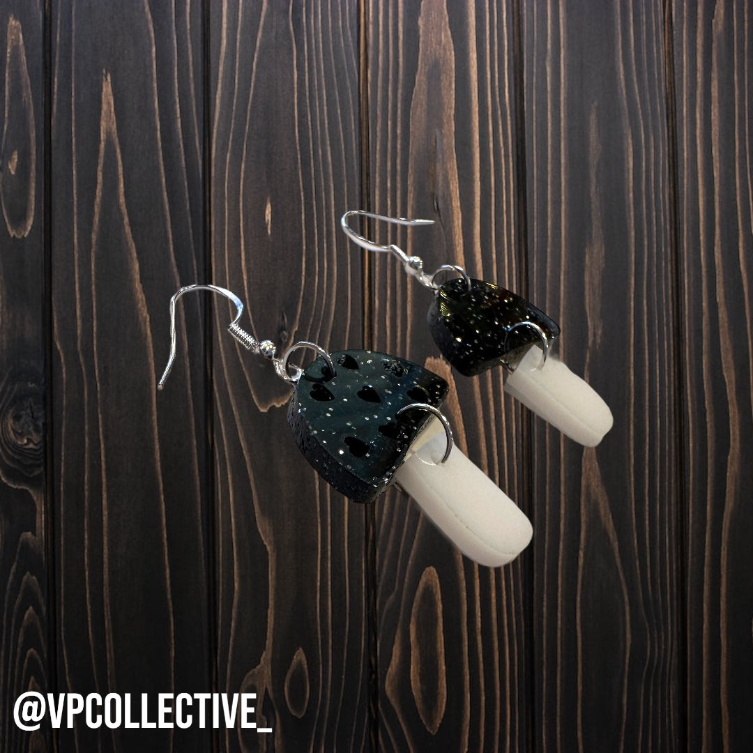 Mushroom Dangle Earrings - In The Shadows