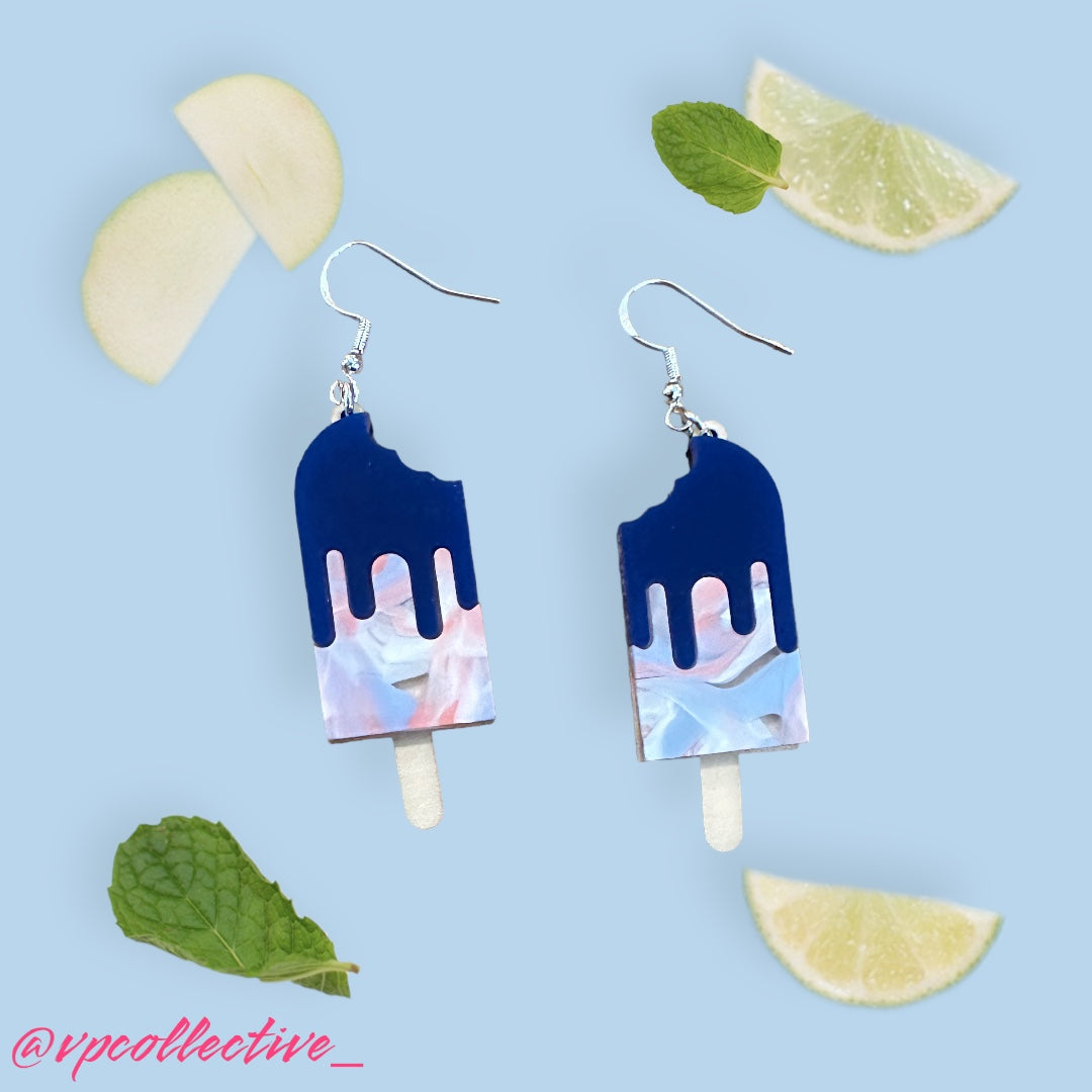 Patriotic Swirl Popsicle Dangle Earrings