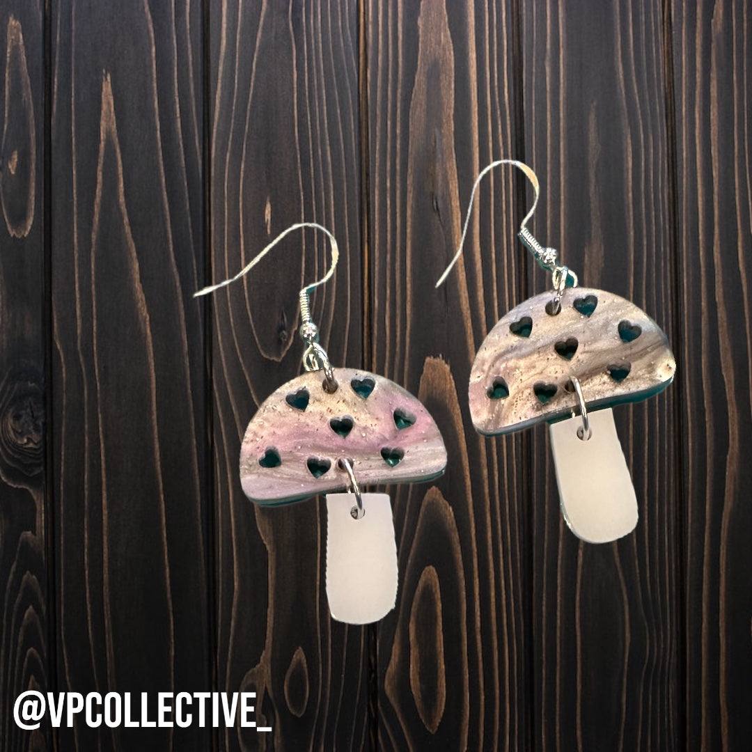 Unicorn Dream Mushroom Dangle Earrings