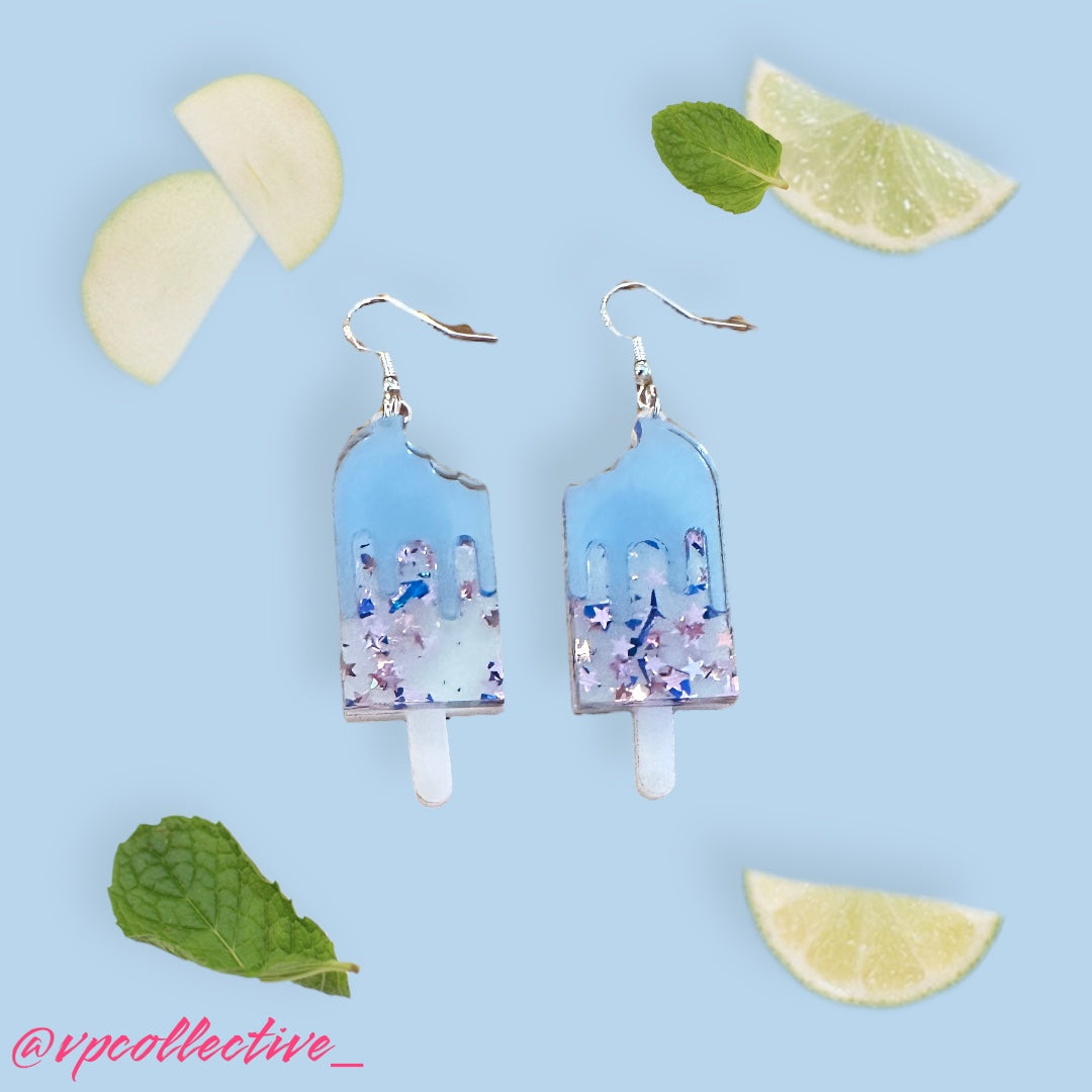 Patriotic Glitter Popsicle Dangle Earrings