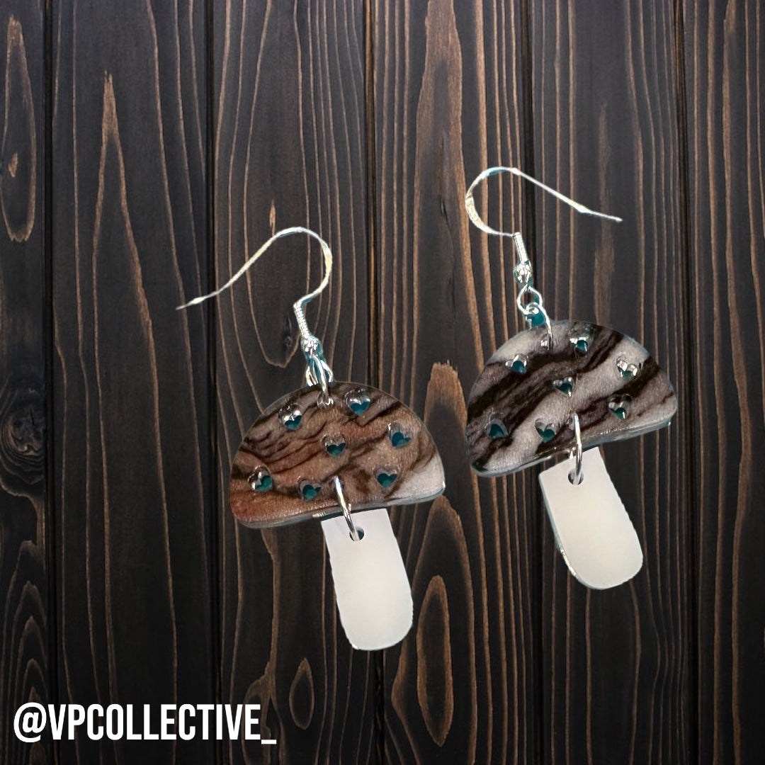 Forest Mushroom Dangle Earrings