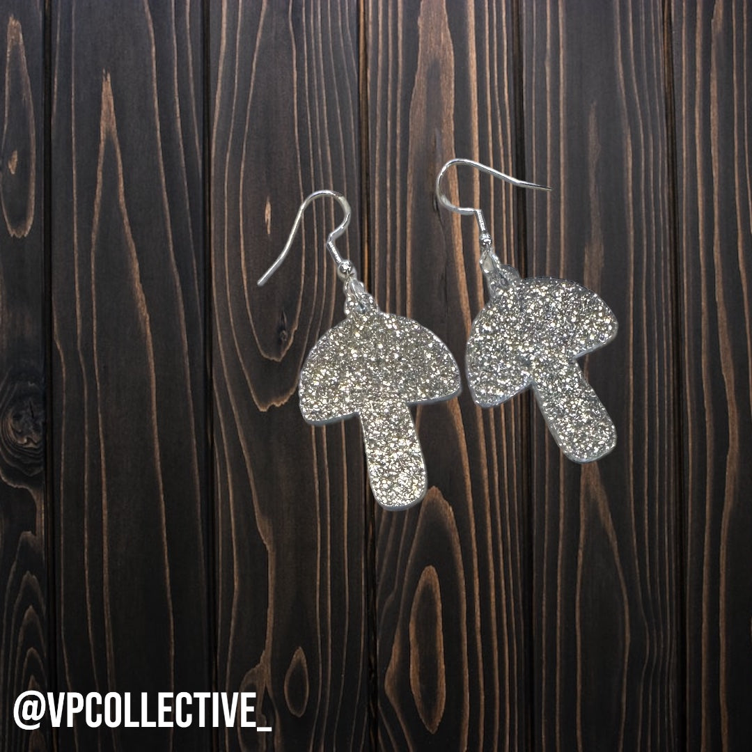 Mushroom Dangle Earrings - Disco