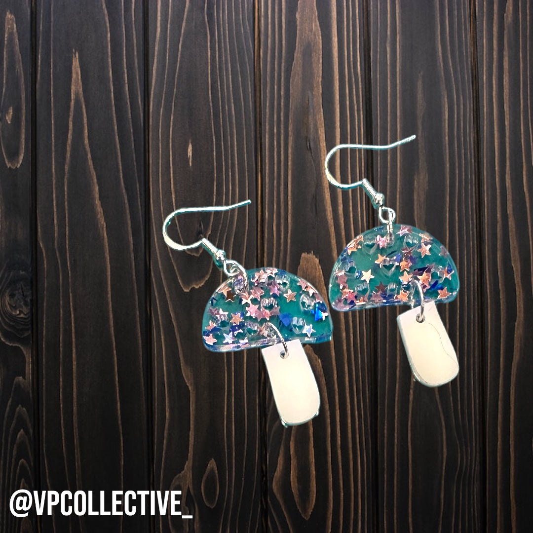 Mushroom Dangle Earrings - Stars Spangling