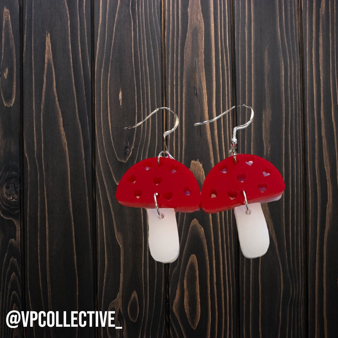 Toadstool Mushroom Dangle Earrings