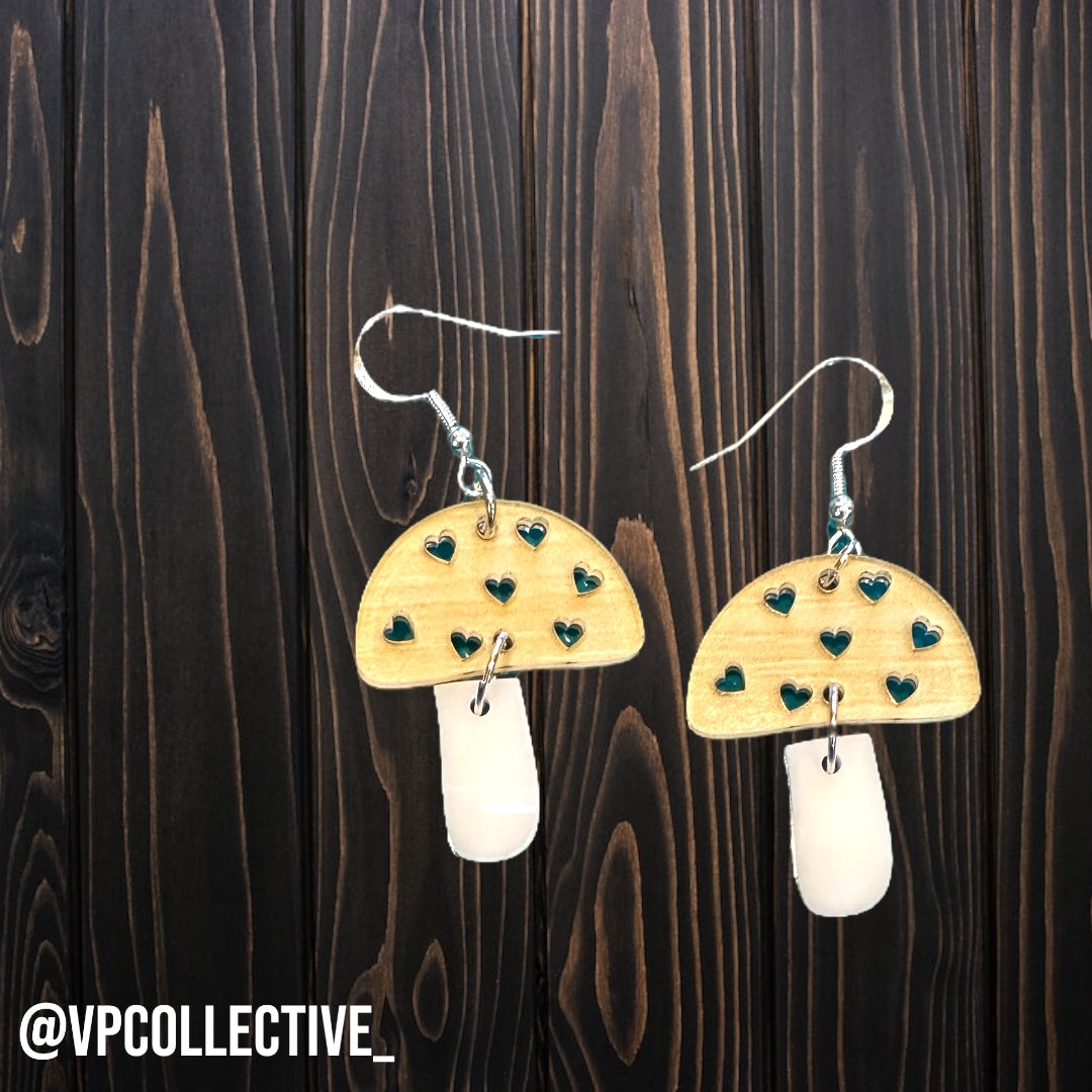 Woodland Mushroom Dangle Earrings