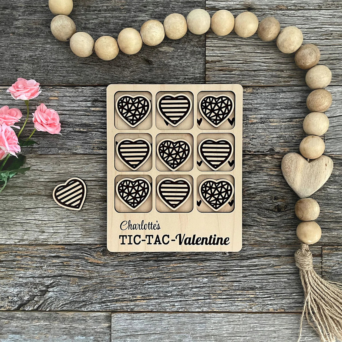 Heart Tic Tac Toe Valentine - Personalization Available!