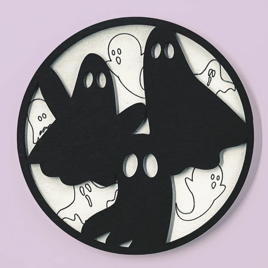 BOO! Spooky Ghost Mini Sign ** MADE TO ORDER **