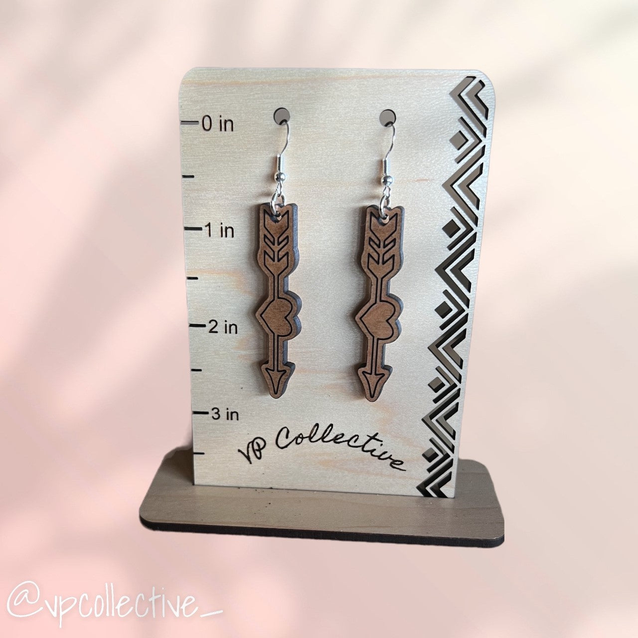 Heart Arrow Earrings - Cherry