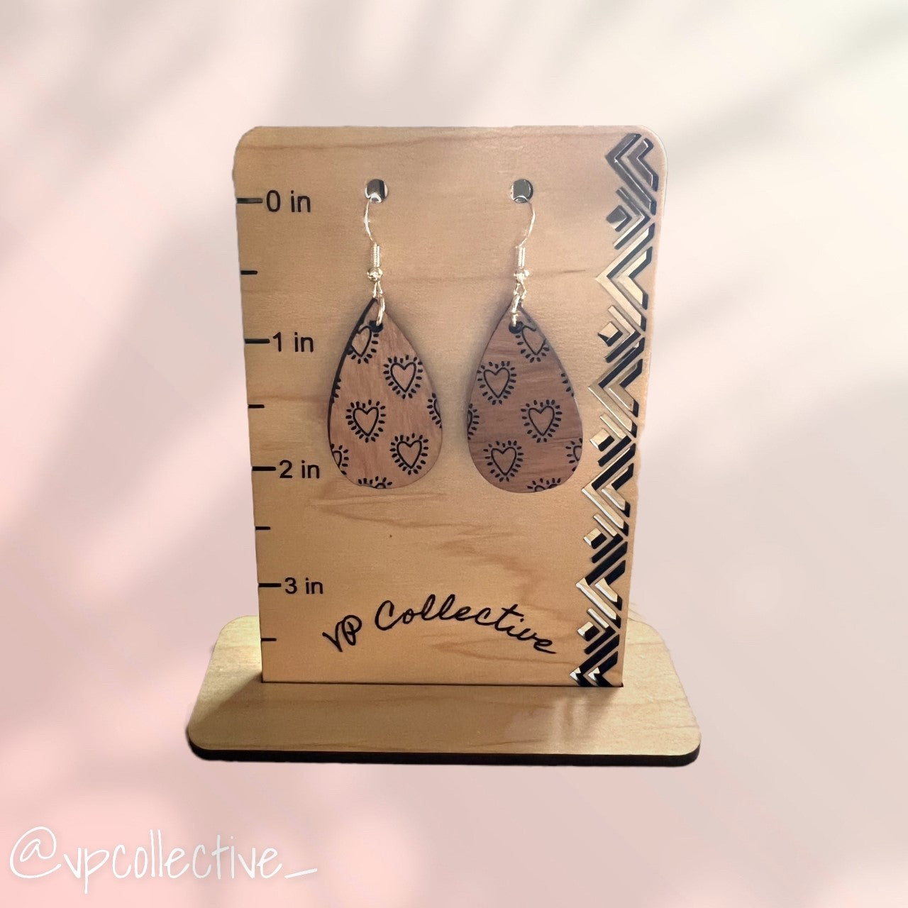 Shining Hearts Teardrop Earrings - Cherry