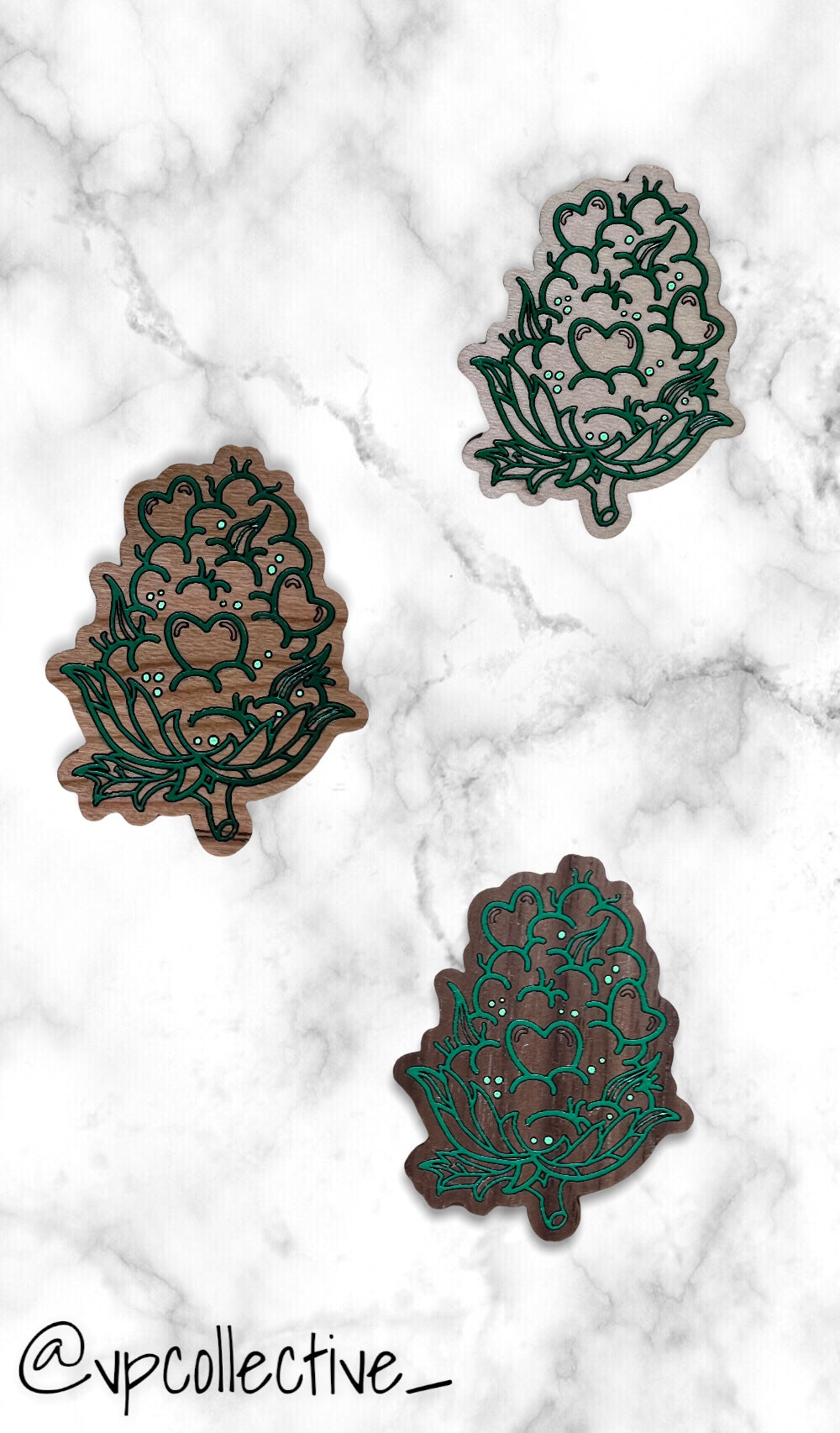 Love Bud Magnet Set with Painted Accents