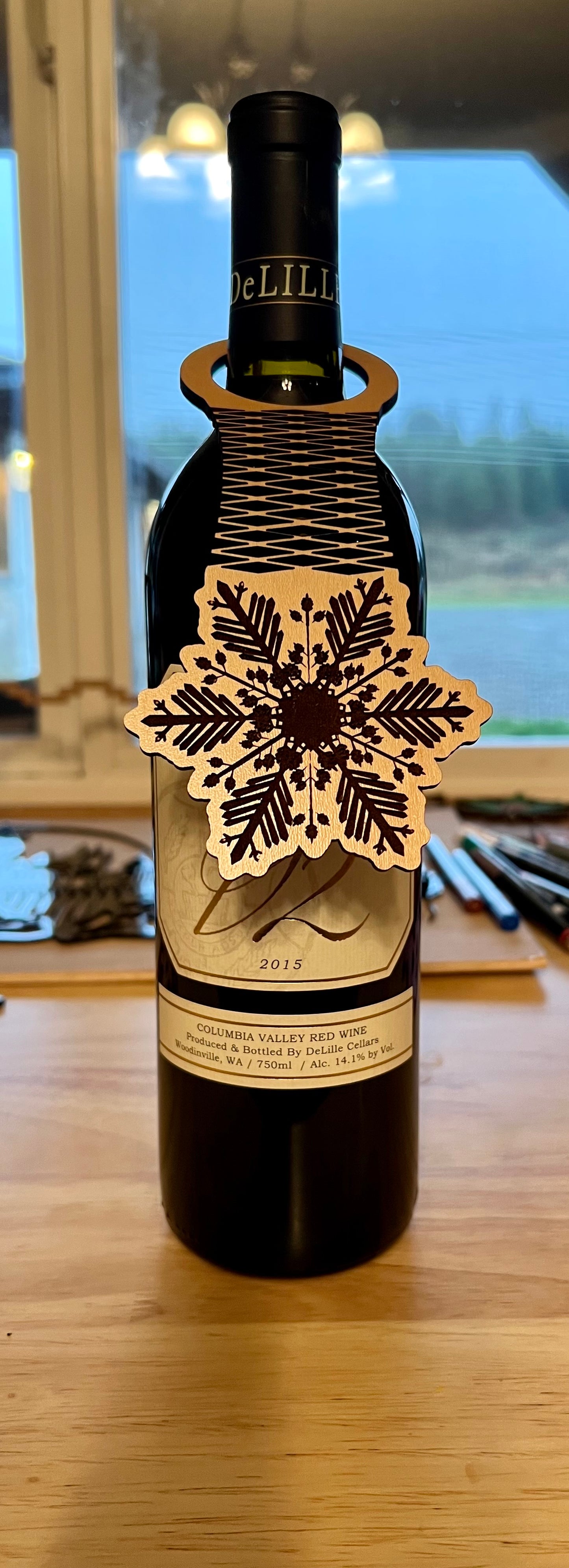 Snowflake Wine Bottle Tag