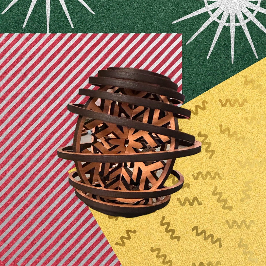 Cherry Swirled Snowflake 3D Ornament