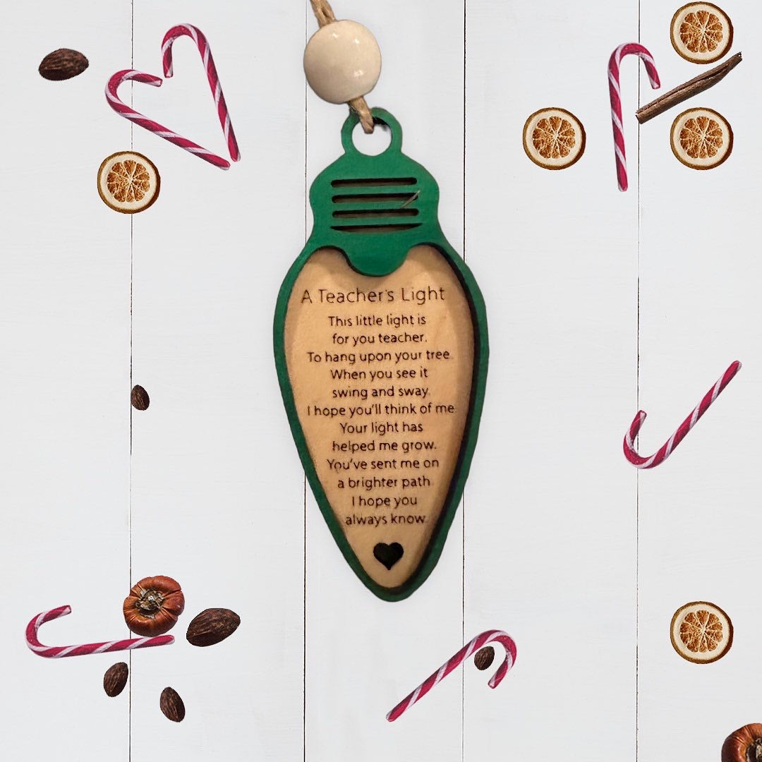 A Teachers Light Ornament