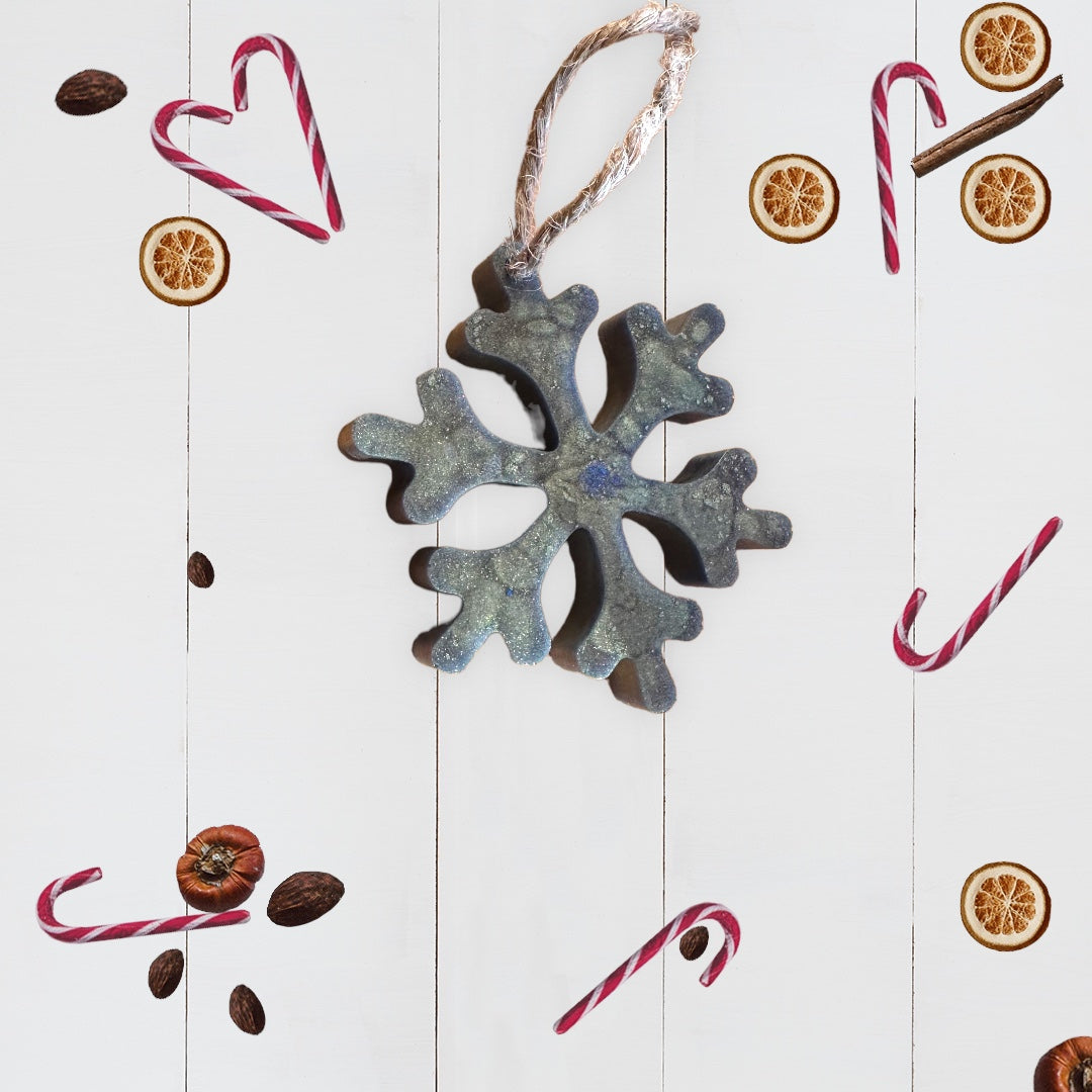 Beetle Blue Snowflake Ornament