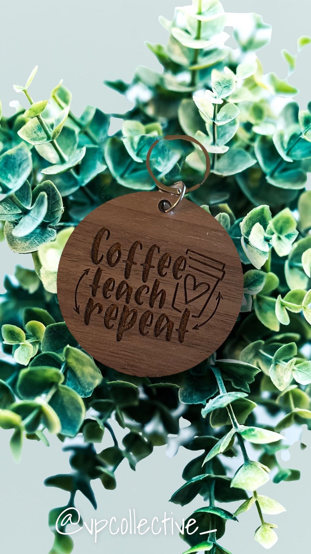 Coffee Teach Repeat Keychain