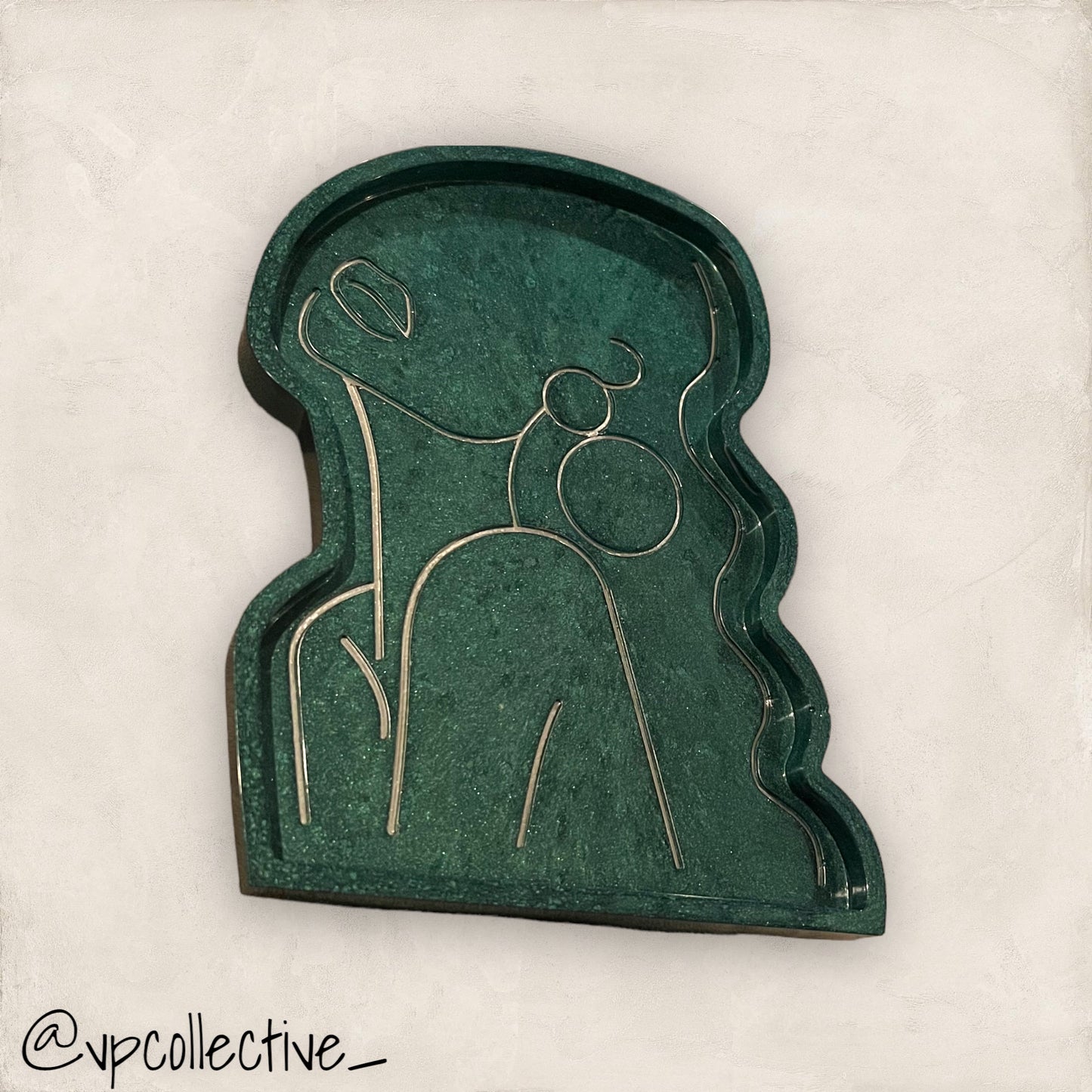 Deep Ocean Woman Outline Tray