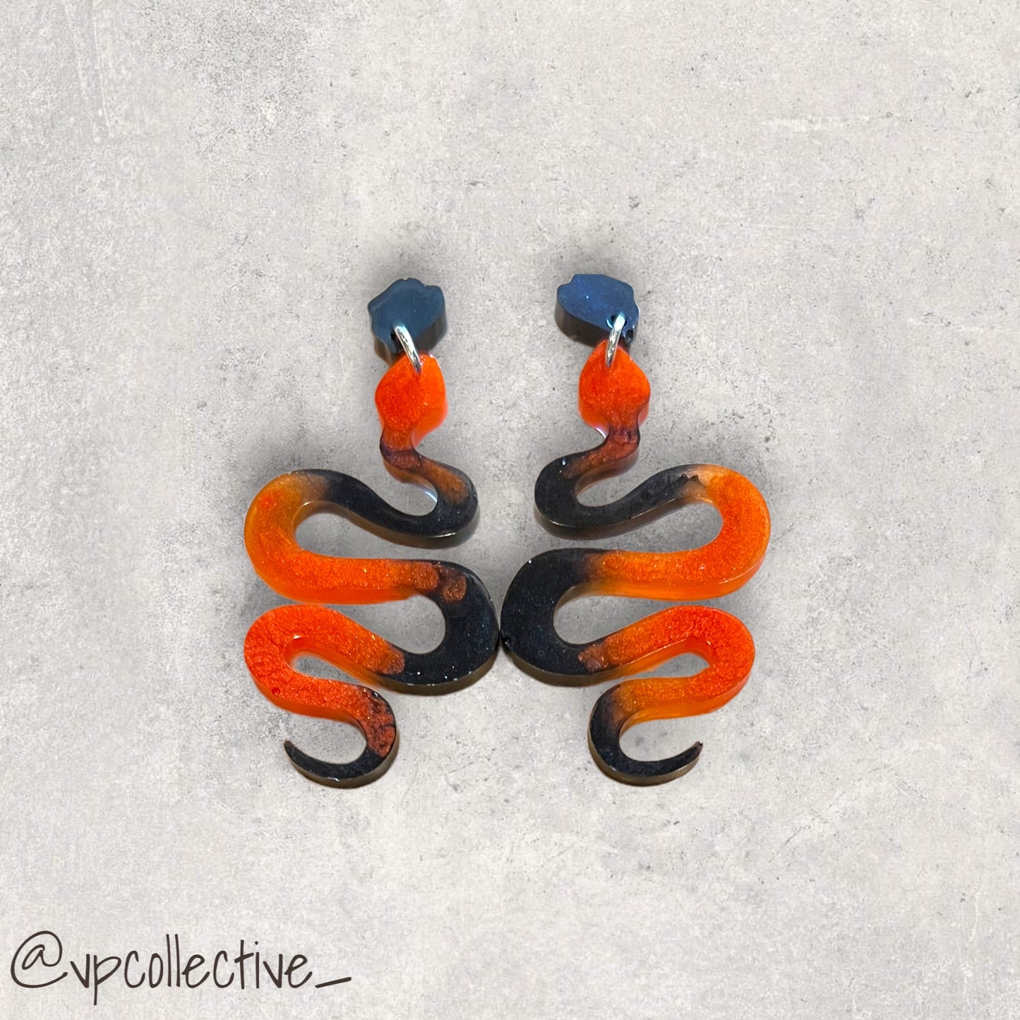 Halloween Stud Earring with Snake Dangle
