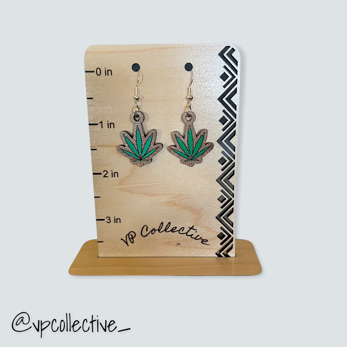 Painted Cannabis Leaf Earrings