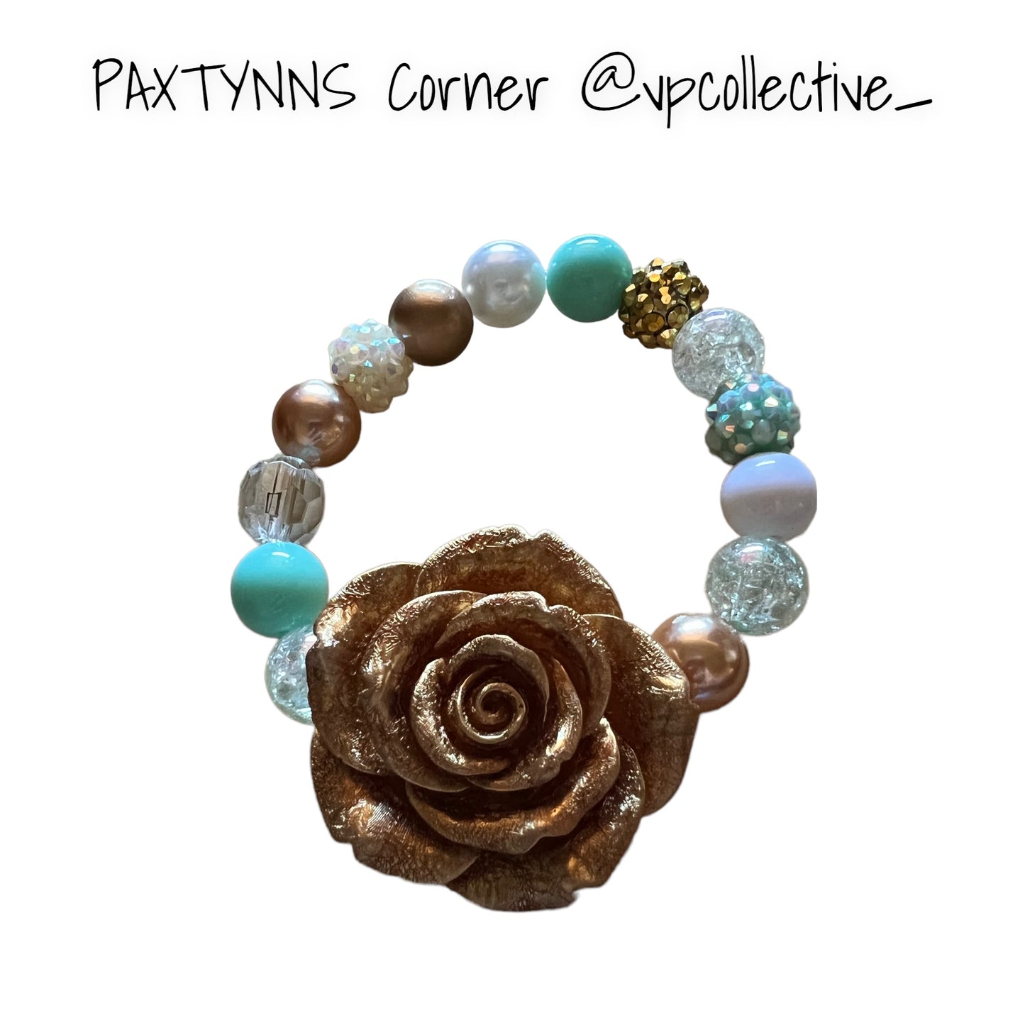 Shiny Princess Style with Gold Rose Bracelet - PAXTYNNS CORNER