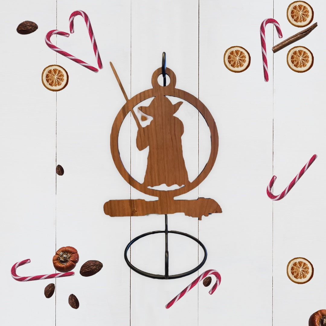 Yoda Holding Lightsaber Ornament