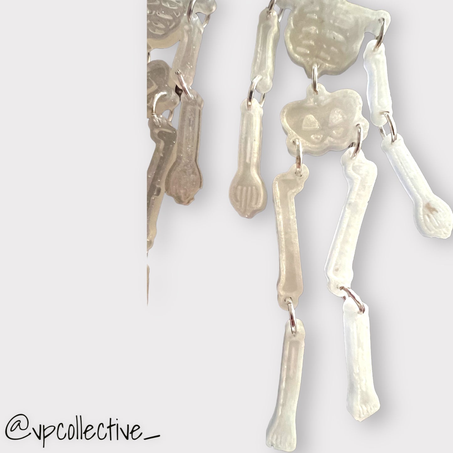 Ghostly White Skeleton Earrings