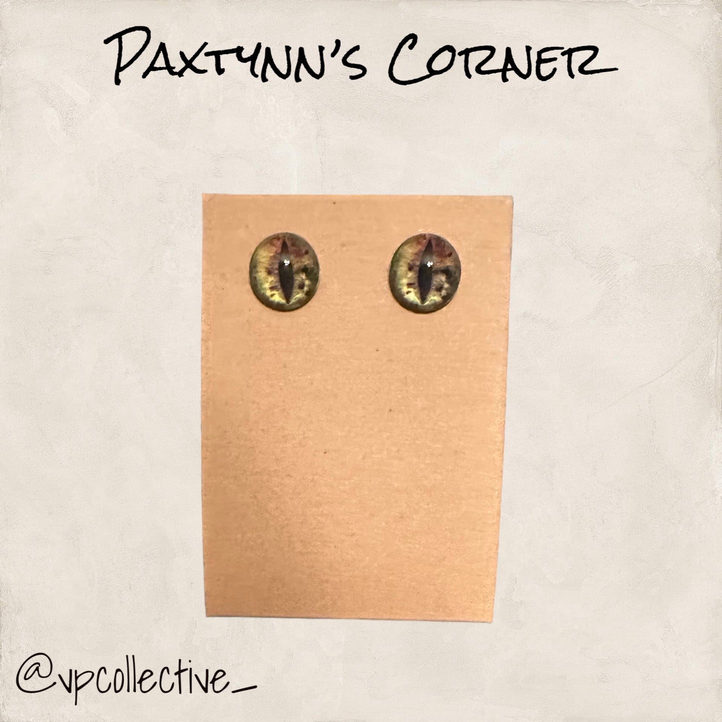 Lizard Eye Stud Earrings- PAXTYNNS CORNER