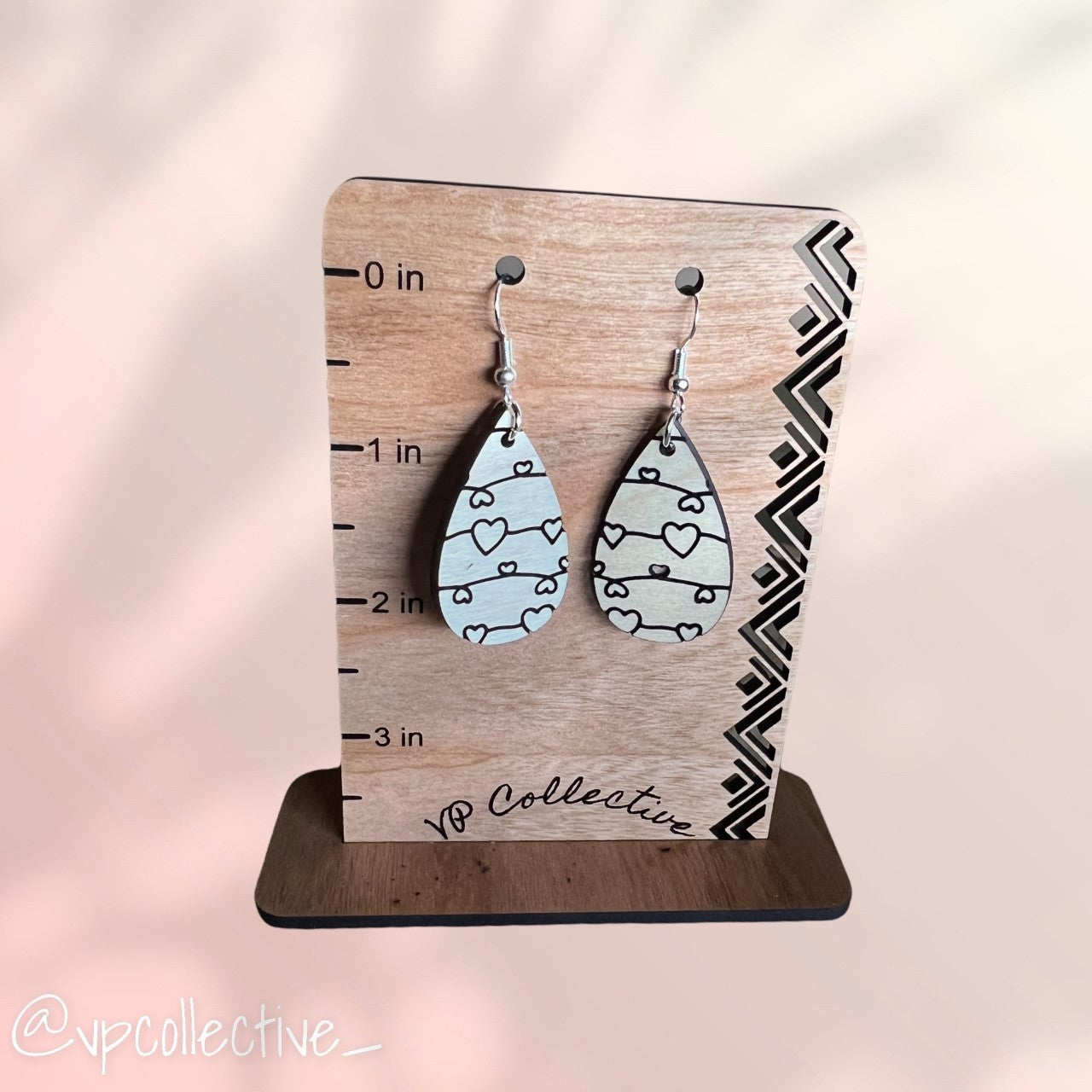 Hearts On A Line Teardrop Earrings - Maple