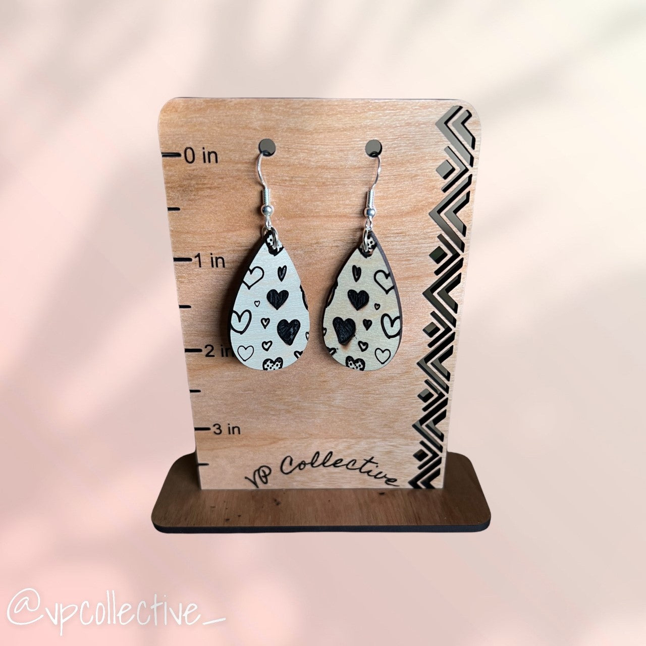 Mixed Hearts Teardrop Earrings - Maple