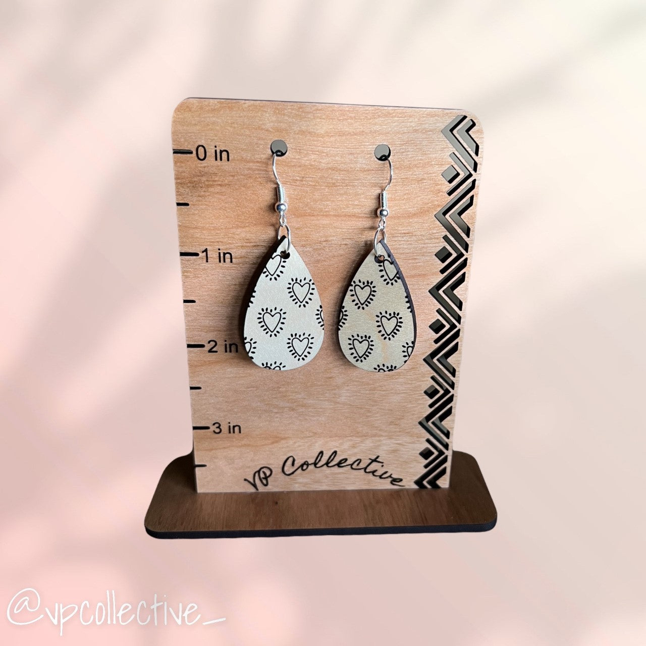 Shining Hearts Teardrop Earrings - Maple