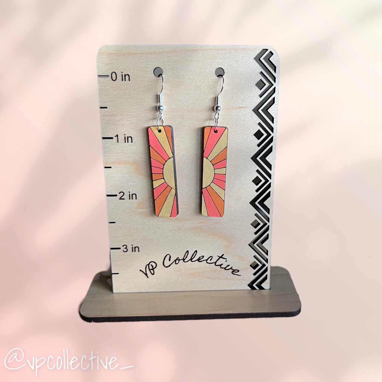 Textured Morning Sunrise Panel Earrings