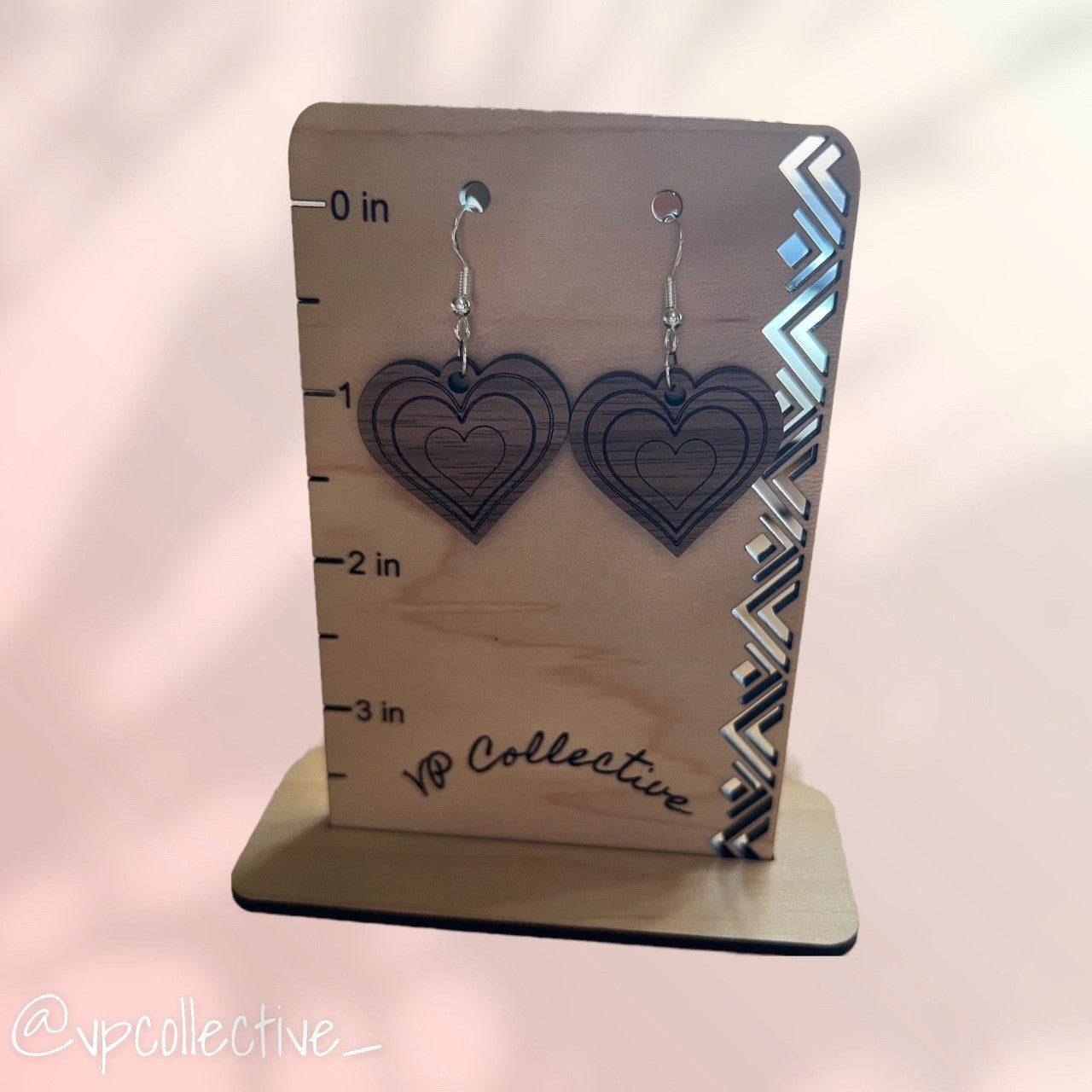 Growing Heart Earrings - Walnut