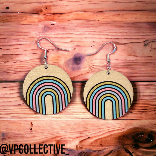 Round Rainbow Earrings