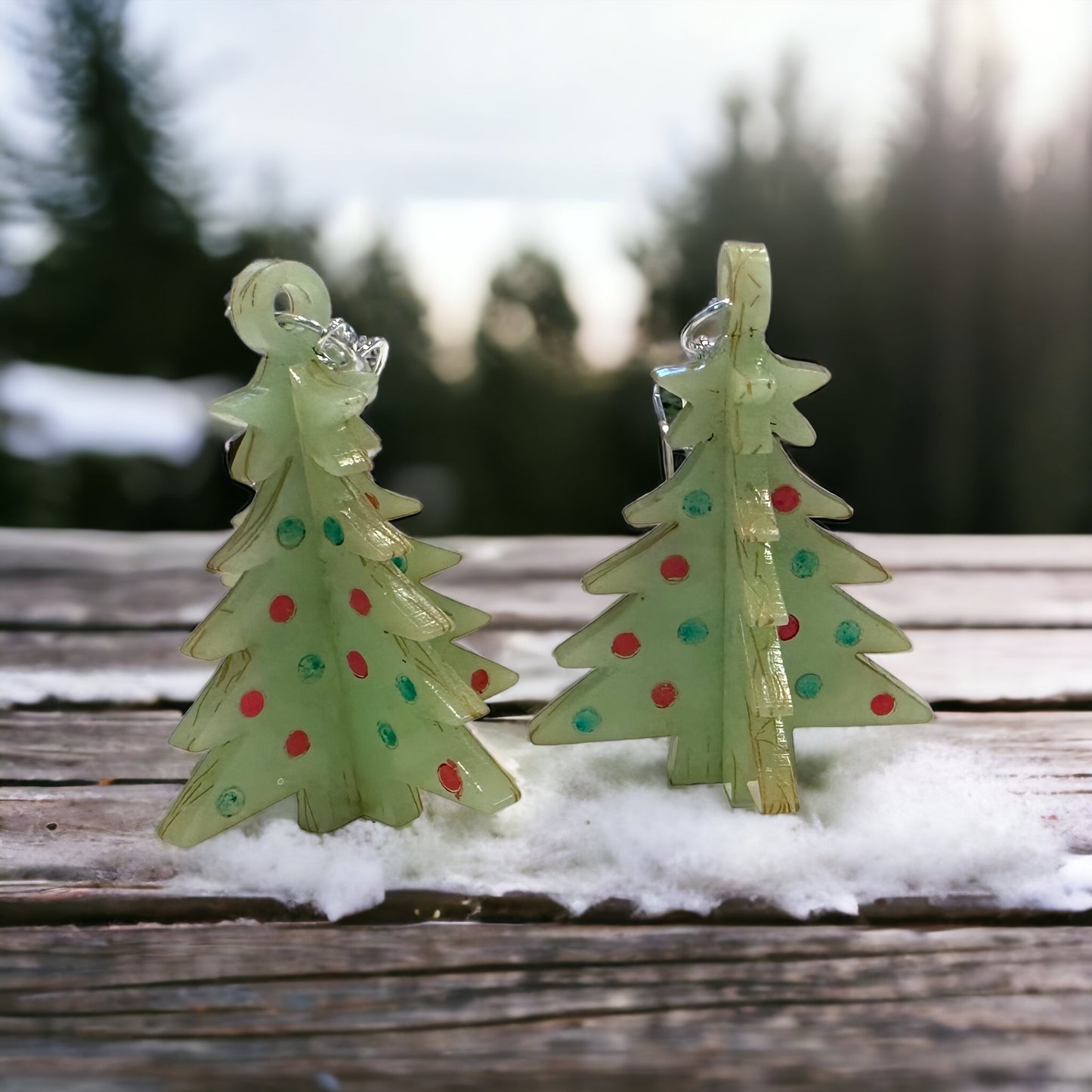 3D Christmas Tree Earrings