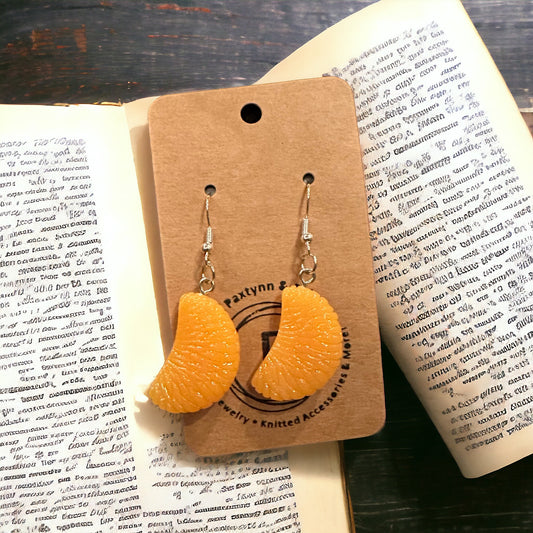 Mandarin Orange Slice Earrings - Paxtynn & Pals