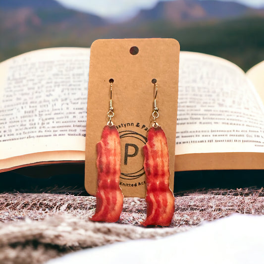 Bacon Slice Earrings - Paxtynn & Pals
