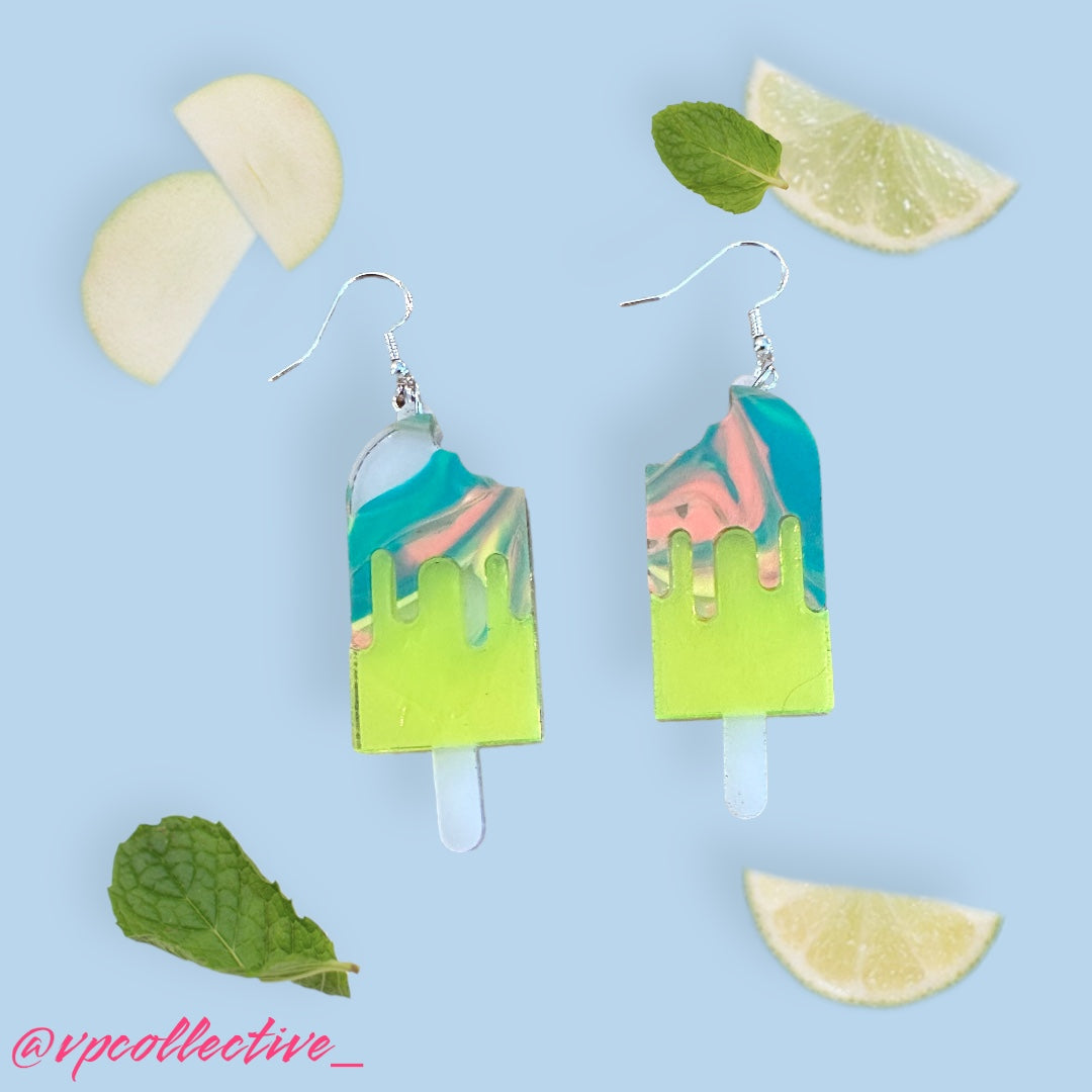 Tropical Disco Popsicle Dangle Earrings