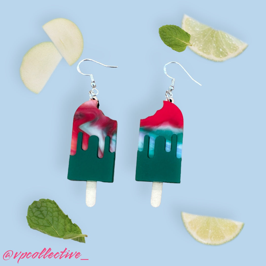 Melting Yuletide Popsicle Dangle Earrings