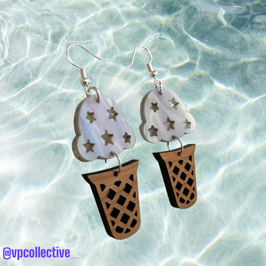 Breezy Ice Cream Cone Dangle Earrings