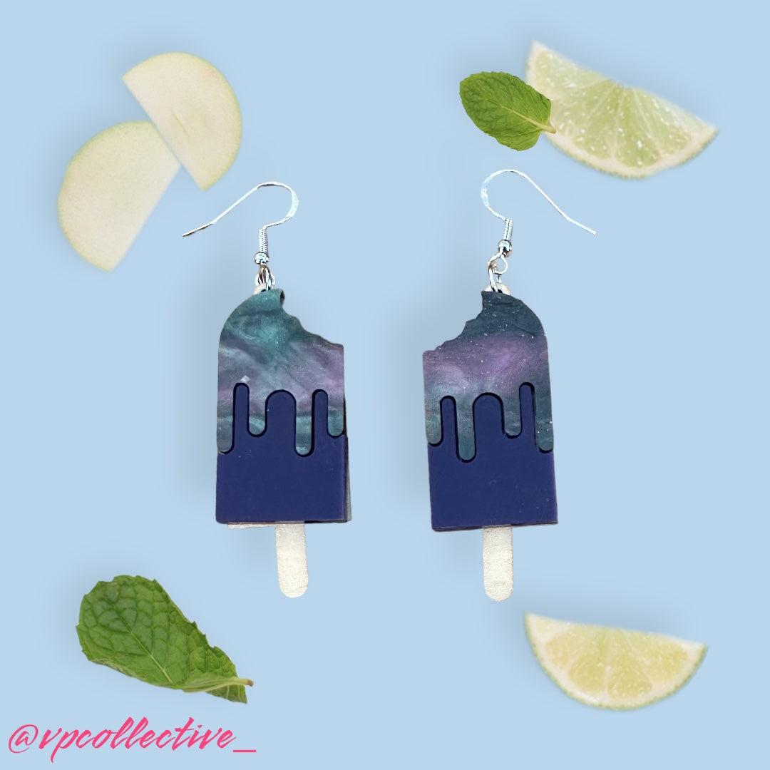 Melting Intergalactic Space Popsicle Dangle Earrings