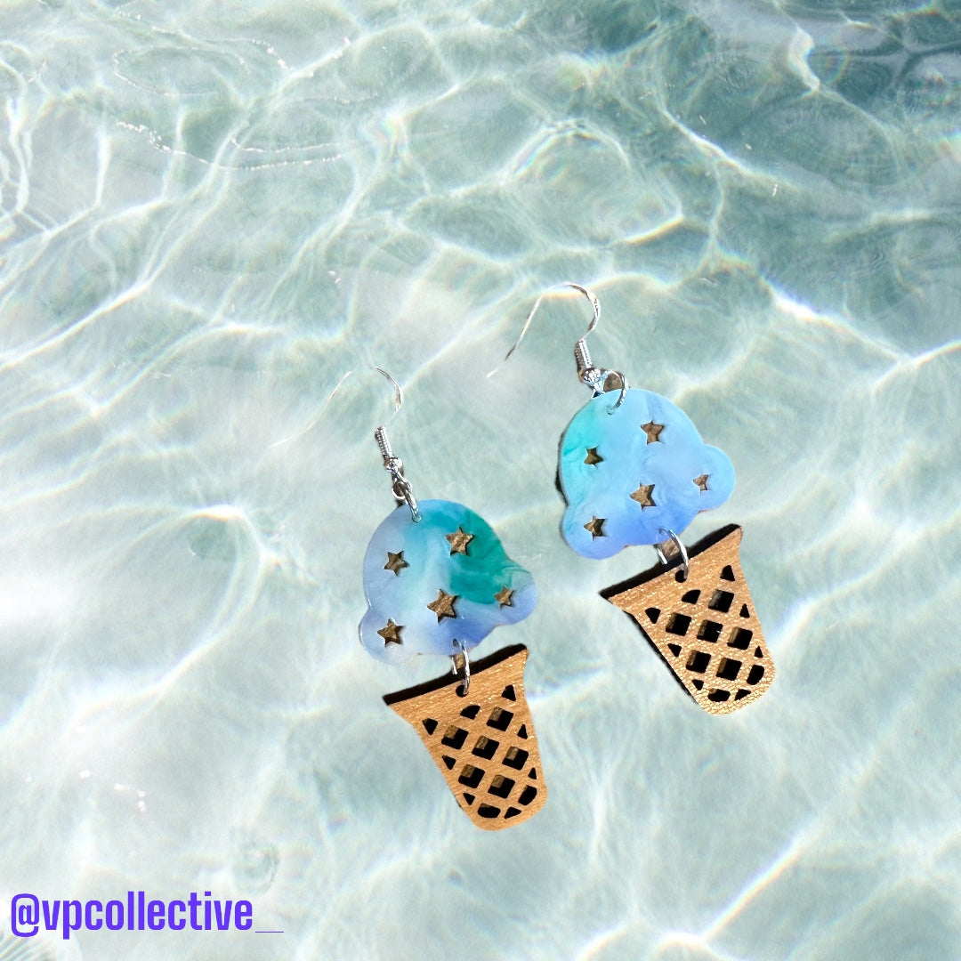 Berry Bliss Heaven Ice Cream Cone Dangle Earrings