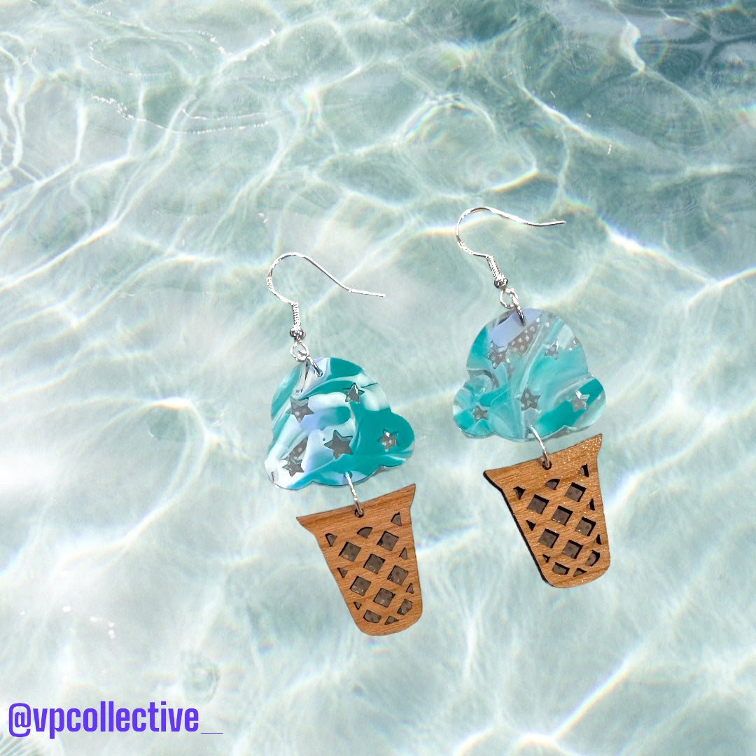 Berry Bliss Heaven Ice Cream Cone Dangle Earrings